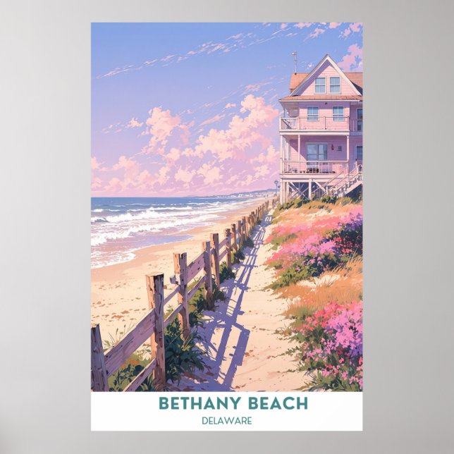 Póster Bethany Beach, la costa de Delaware (Frente)