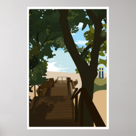 Póster Bethany Beach Stairs Poster, Poster de 24 "x36"