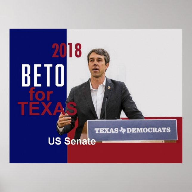 Póster BETO O'Rourke Texas 2018 (Frente)