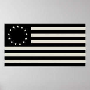 Póster Betsy Ross Bandera Apagón: Círculo de Estrellas Am