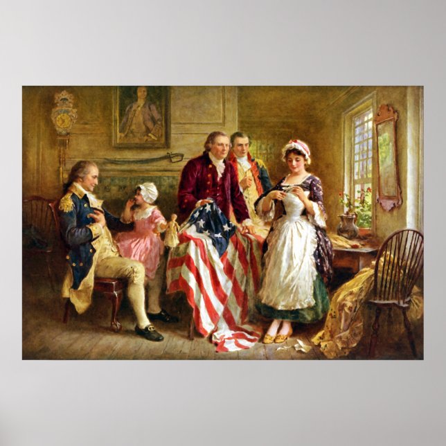 Póster Betsy Ross y el general George Washington (Frente)