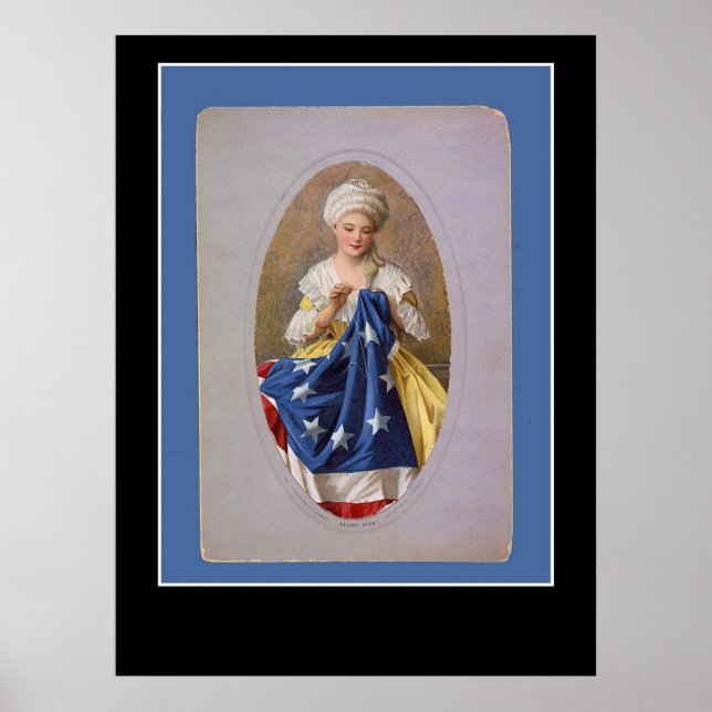 Póster Betsy Ross y el Poster de la bandera (Frente)