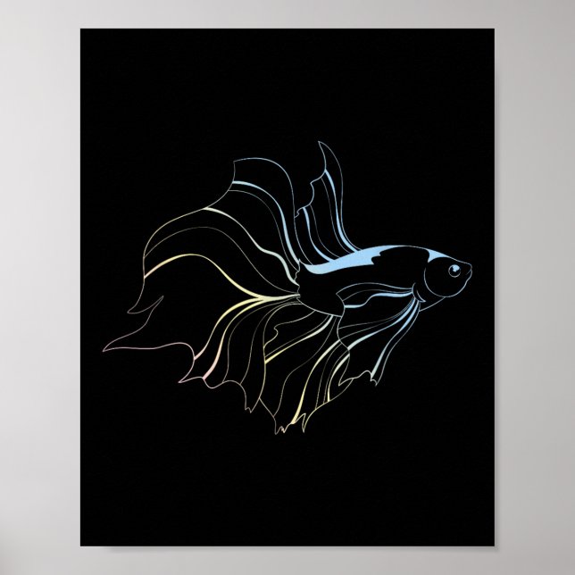 Póster Betta Fish Lover Siamese Fighting Fish Aquarium Be (Frente)