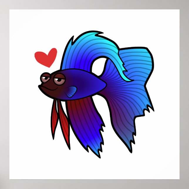 Póster Betta Fish / Siamés Fighting Fish Love (Frente)