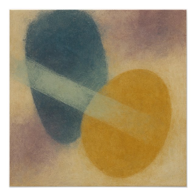 Póster Between Shores: Zen Ma Abstract | Indigo Ochre (Anverso)