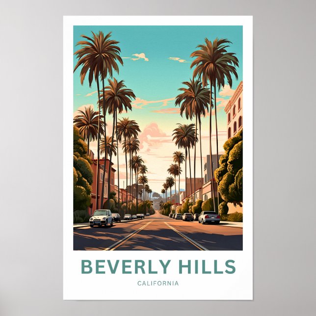 Póster Beverly Hills California Travel Print (Frente)
