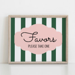 Póster Beverly Hills Pink+Green Bridal Shower Favor Rótul