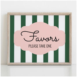 Póster Beverly Hills Pink+Green Party Favor Rótulo