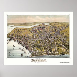 Póster Beverly, MAMÁES mapa panorámico - 1886