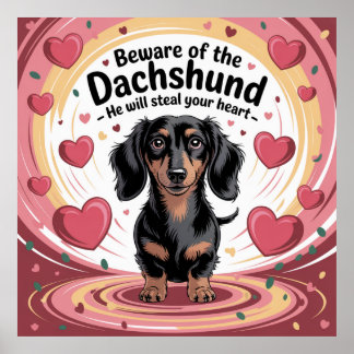 Póster Beware Of The Dachshund