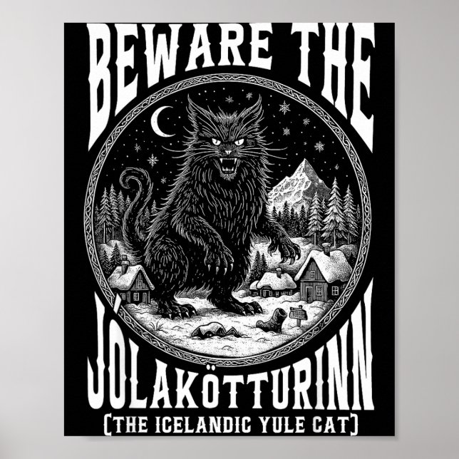 Póster Beware The Jolakotturinn Yule Cat Icelandic Christ (Frente)