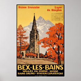 Póster Bex les Bains, Suisse Française, ligne du Simplon
