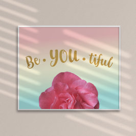 Póster BeYOUtiful Be You Pastel Gradient Rosa Gold