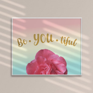 Póster BeYOUtiful Be You Pastel Gradient Rosa Gold