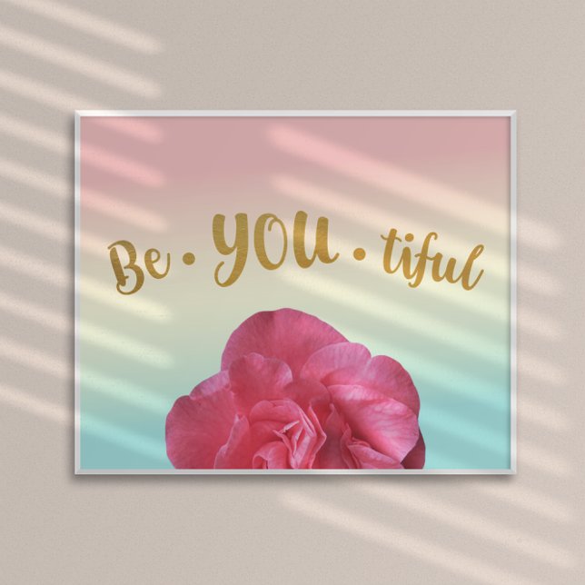 Póster BeYOUtiful Be You Pastel Gradient Rosa Gold (Subido por el creador)
