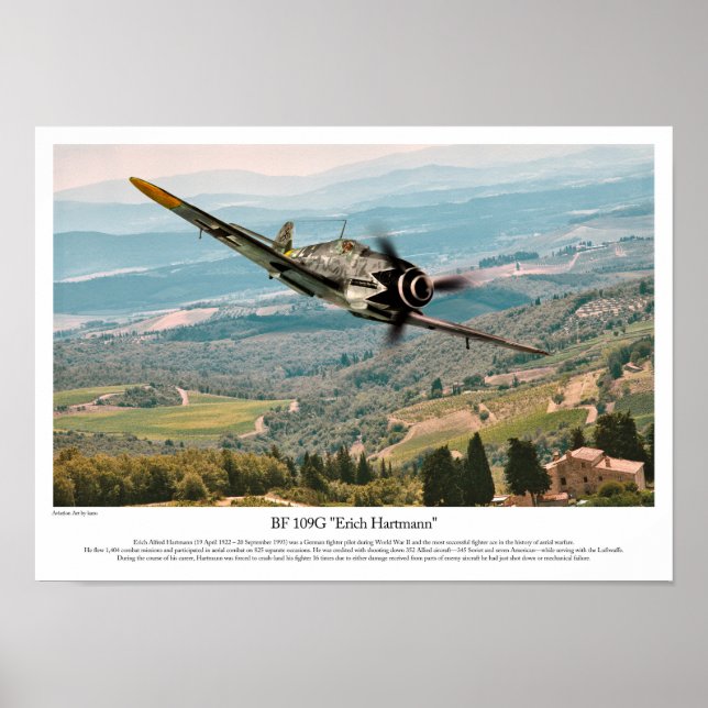 Póster BF 109G-6  "Erich Hartmann" (Frente)