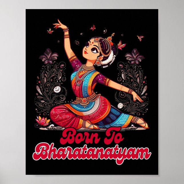Póster Bharatanatyam Dancing Dancing Indian Nacido En Bha (Frente)