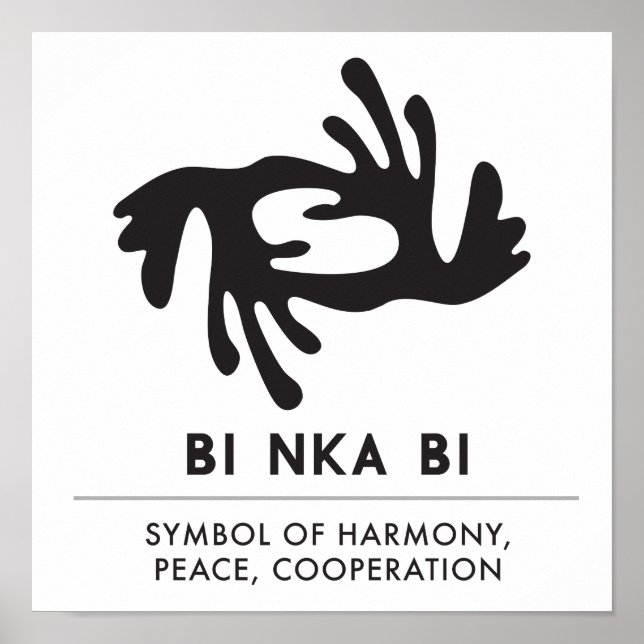 Póster BI NKA BI | Símbolo de armonía, paz y cooperación (Frente)