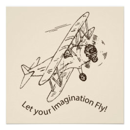 Póster Bi-planos Art Deco - deja volar tu imaginación.