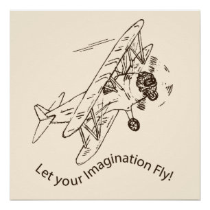 Póster Bi-planos Art Deco - deja volar tu imaginación.