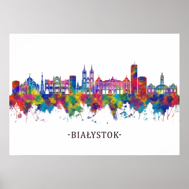 Póster Białystok Poland Skyline (Frente)