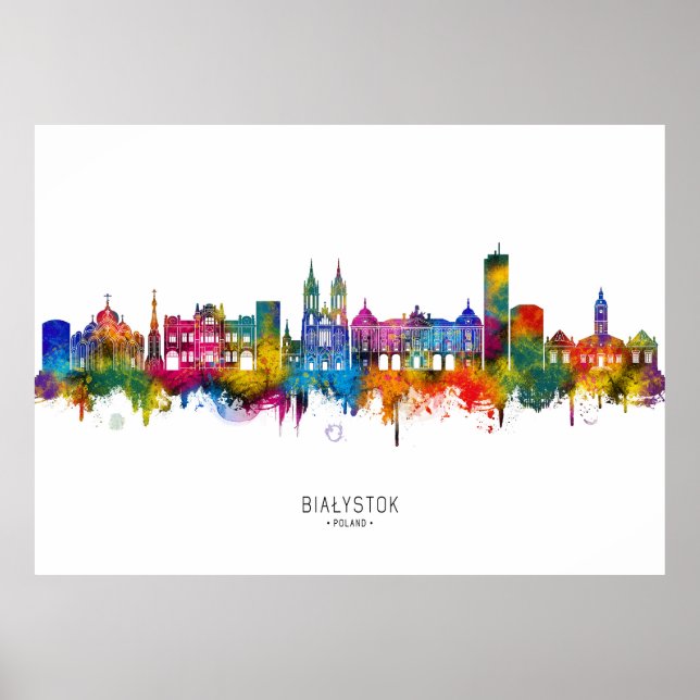 Póster Białystok Poland Skyline (Frente)