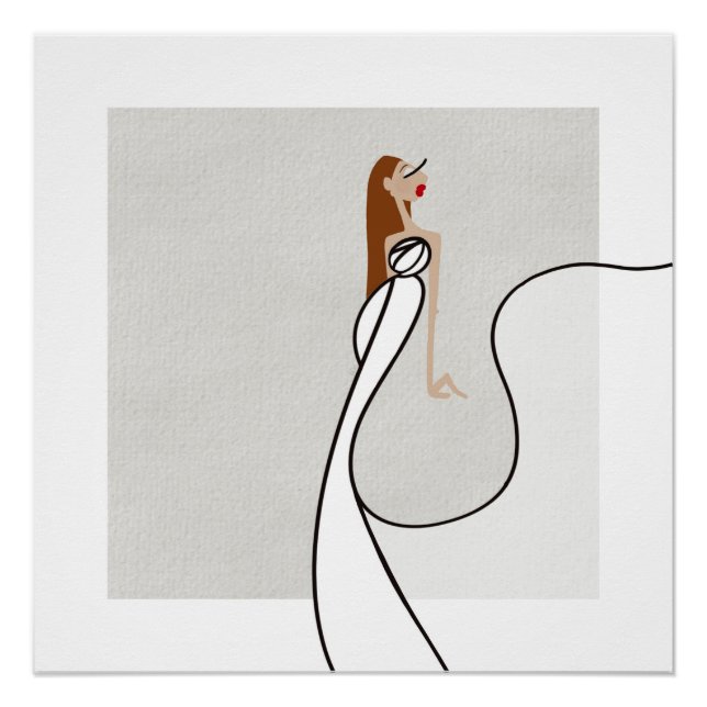 Póster Bianca Bellezza Riviera Noches Arte de Moda Glamur (Anverso)