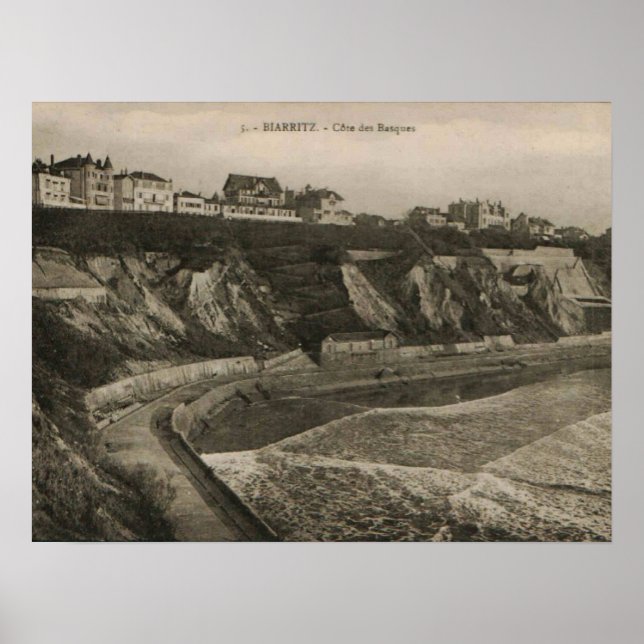 Póster Biarritz Côte des Basque France (Frente)