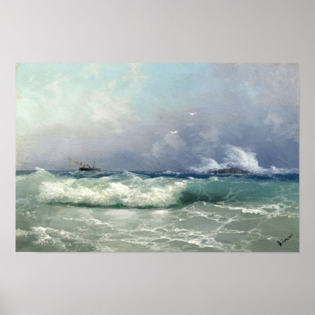 Póster Biarritz, Ivan Konstantinovich Aivazovsky (Frente)