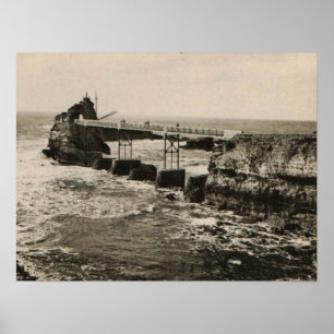Póster Biarritz Pont y Rocher