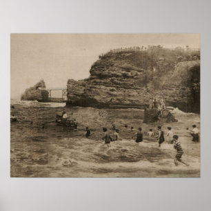 Póster BIARRITZ - Rocher de la Virge y Bains du port