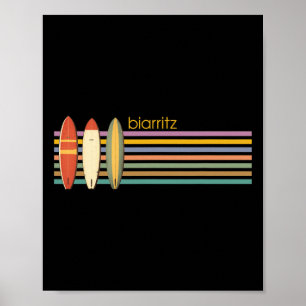 Póster Biarritz Surf Francia Surfista Francés Años 70 Vin