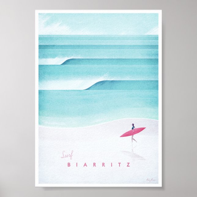 Póster Biarritz Vintage Travel Poster (Frente)