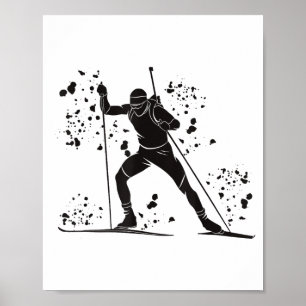 Póster Biathleta esquí nórdico biatlón