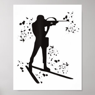 Póster Biatleta esquí nórdico biatlón