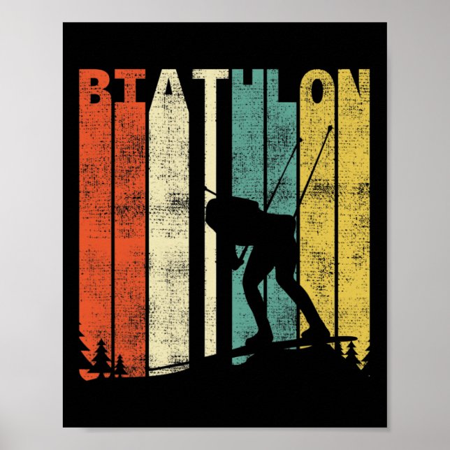 Póster Biatleta Retro Vintage 1 (Frente)