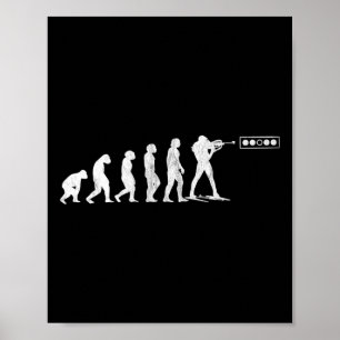 Póster Biatlón Biatlón Evolución Humana Rango de Tiro W