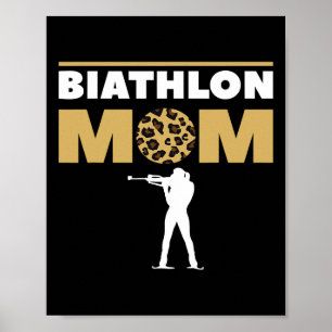 Póster Biatlón de competición de esquí de mamá 1