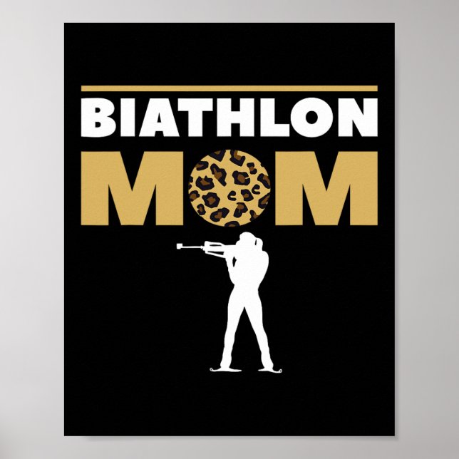 Póster Biatlón de competición de esquí de mamá 1 (Frente)