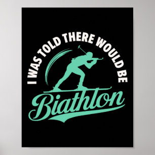 Póster Biatlón de invierno Deporte esquí Riffle Shooting