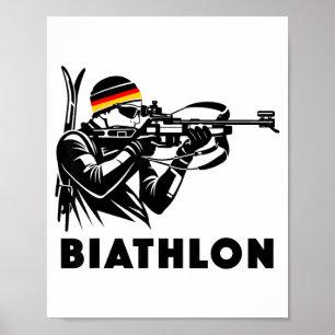Póster Biatlón deportes de invierno esquí de fondo