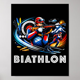 Póster Biatlón deportes de invierno esquí de fondo