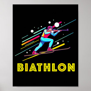 Póster Biatlón deportes de invierno esquí de fondo