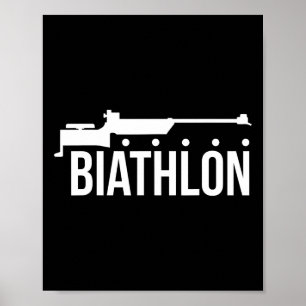 Póster Biatlón Disparando a un atleta
