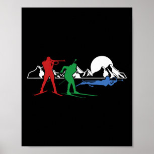 Póster Biatlón Esquí Deportes De Invierno Esquí De Fondo