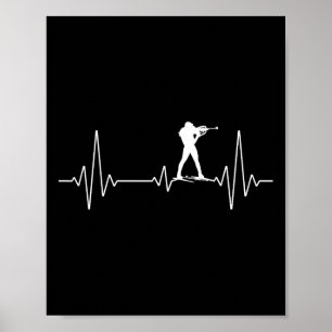 Póster Biatlón Heartbeat Biathlon Diseño Invierno