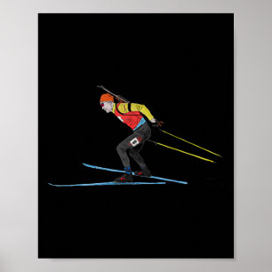 Póster Biatlón Nórdico Nórdico Deportes de Invierno