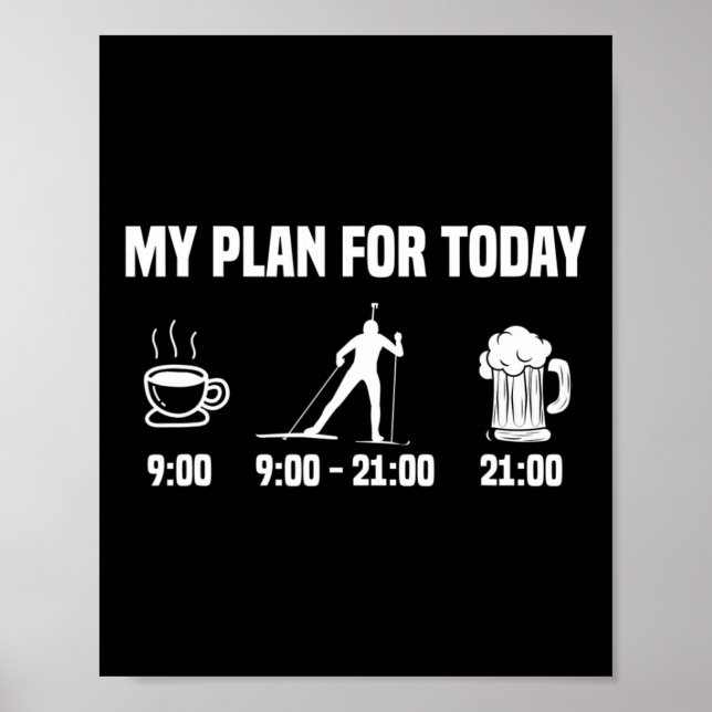 Póster Biatlón Plan de Biatleta Hoy Coffee Beer Skip S (Frente)