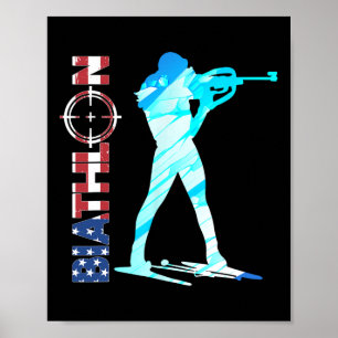 Póster Biatlón Ue Bandera Aparición Estadounidense Transn