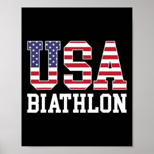 Póster Biatlonista De Bandera De Estados Unidos - Biatlón